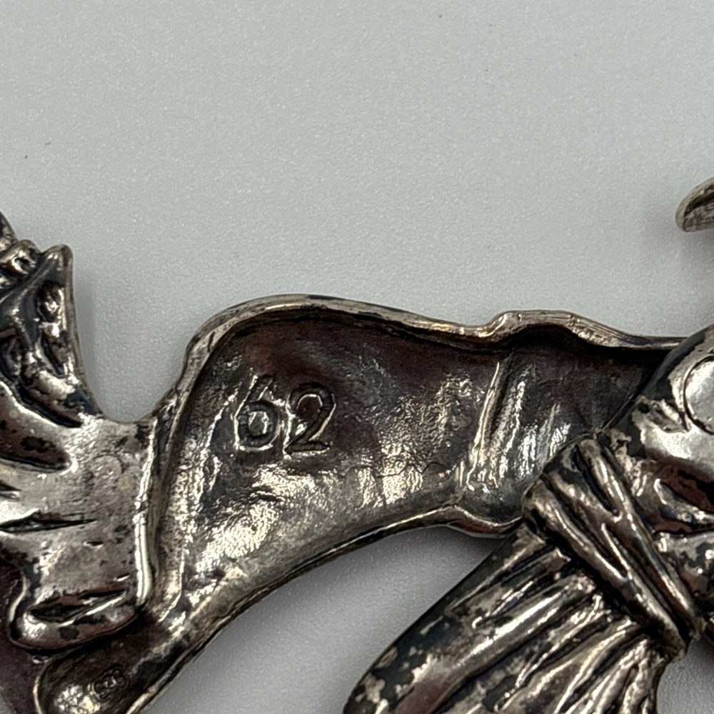 Pair Of German 800 Silver Sugar Tongs Man Riding A Bike Clapping Hands - Picture 4 of 5